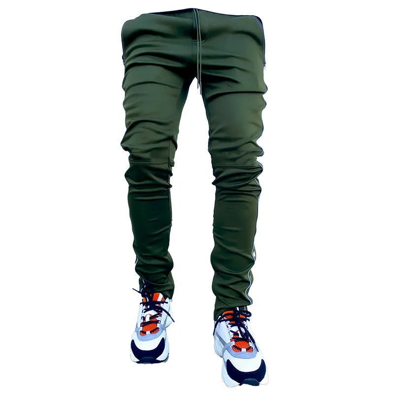 Men's loose fit work trousers in black showing straight leg design with cotton blend liner