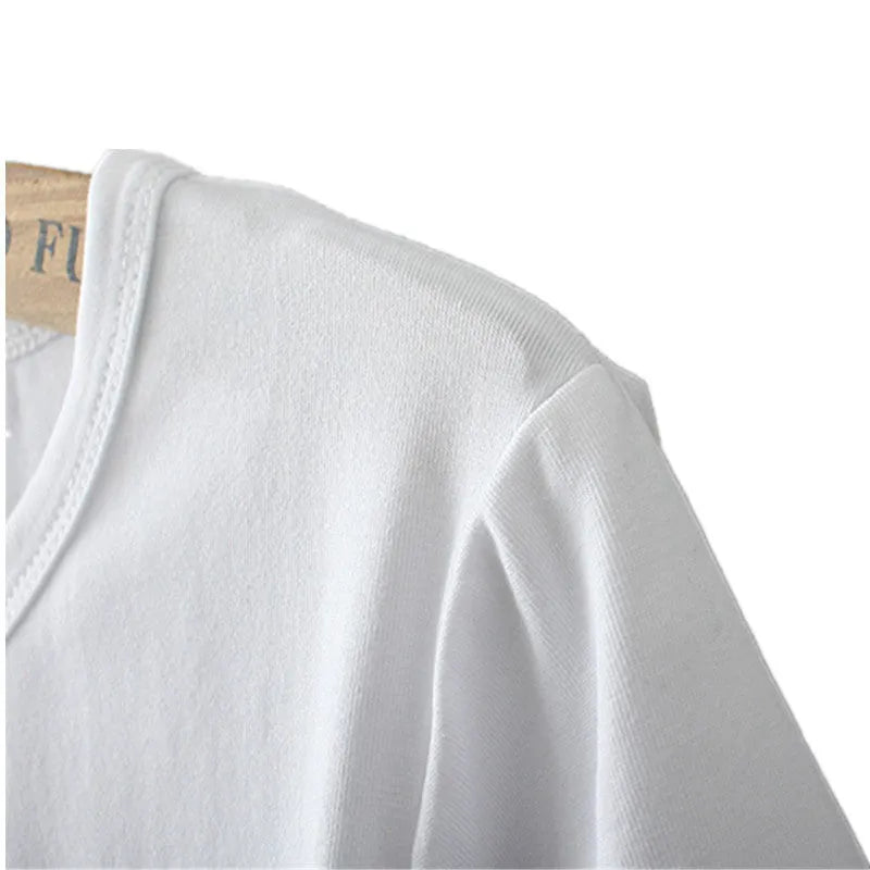 White modal t-shirt with banana peel print on the front, shown against a plain background