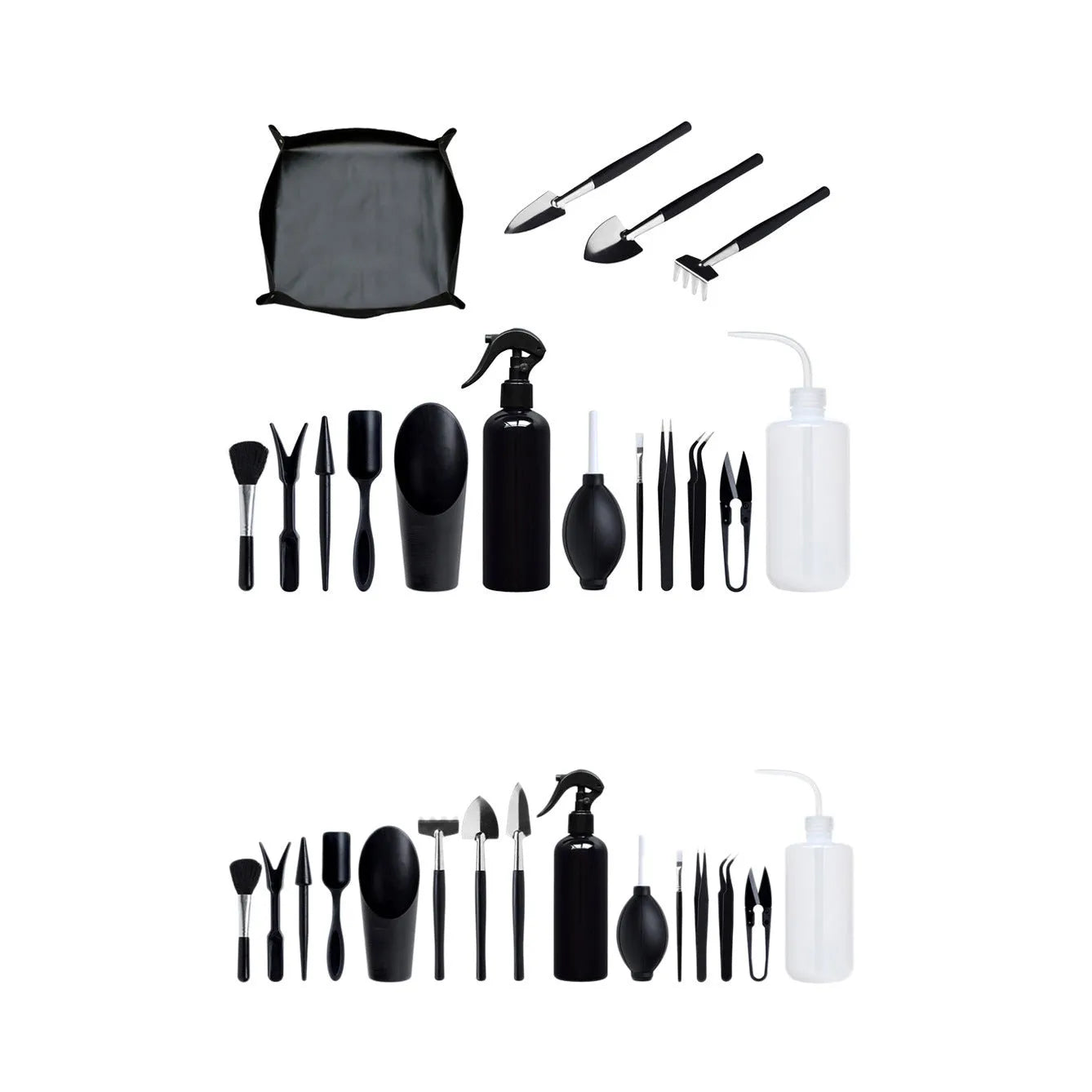 Succulent and bonsai gardening tool set with 15 pieces including tools and a 75cm square cushion.