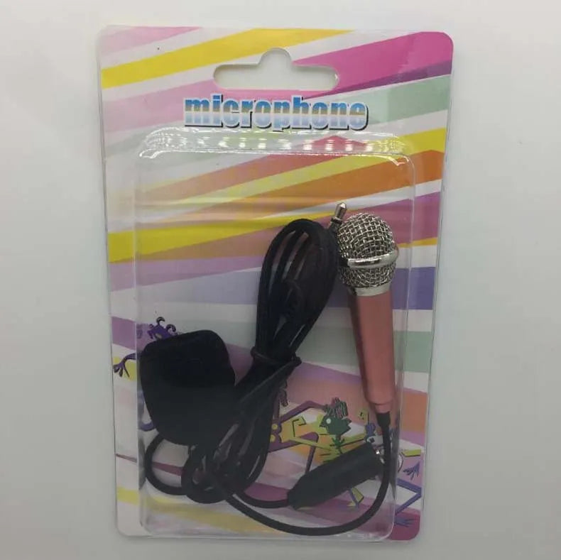 T3 wired condenser microphone with 3.5mm connector for mobile phone karaoke in choice of colours