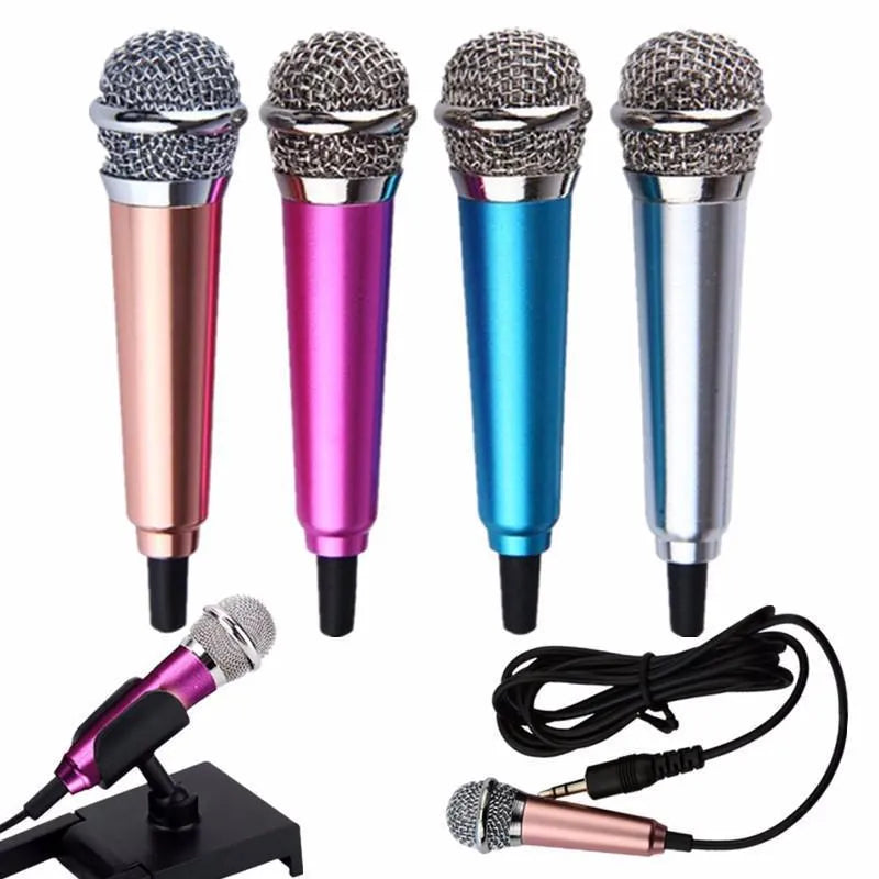 T3 wired condenser microphone with 3.5mm connector for mobile phone karaoke in choice of colours