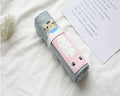 Korean cartoon cat pattern rolling pencil case in blue, green, pink or yellow colour