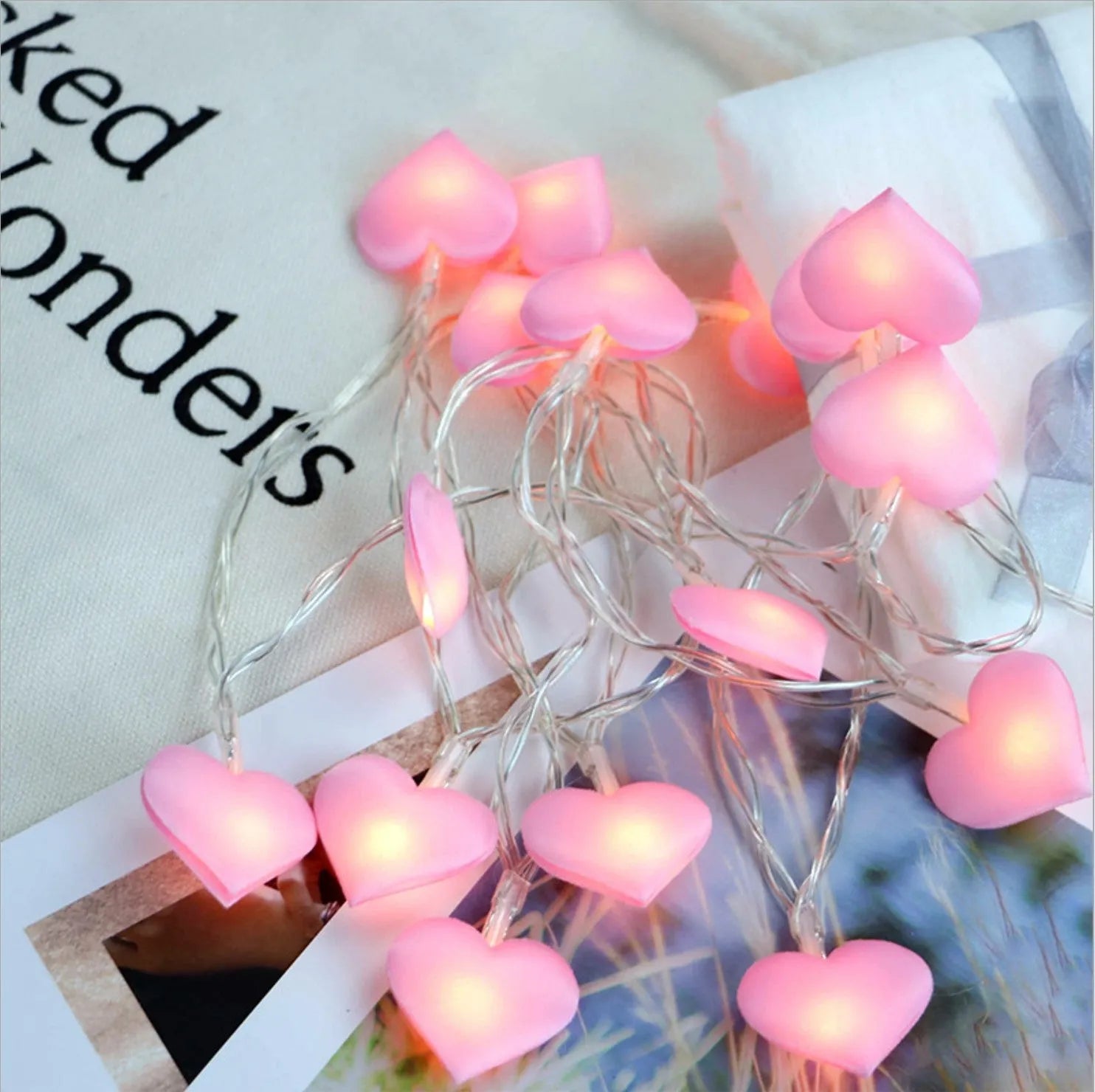 3 metre long pink and purple LED fairy string lights for bedroom decoration and event lighting
