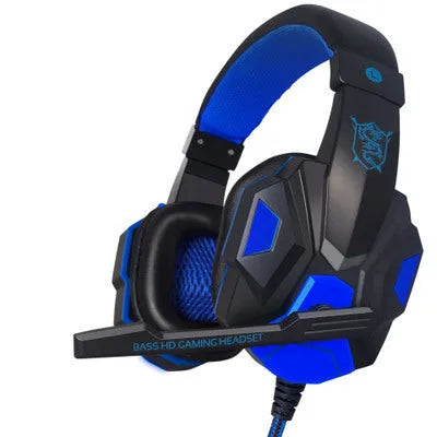 PC780 desktop gaming headset with microphone in black and blue colours