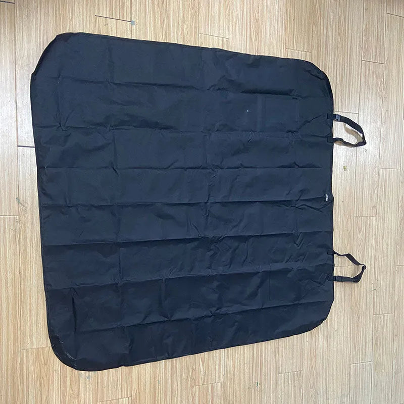 Waterproof Oxford cloth dog car seat cover 137x147cm in orange or black with side wings or mesh options.