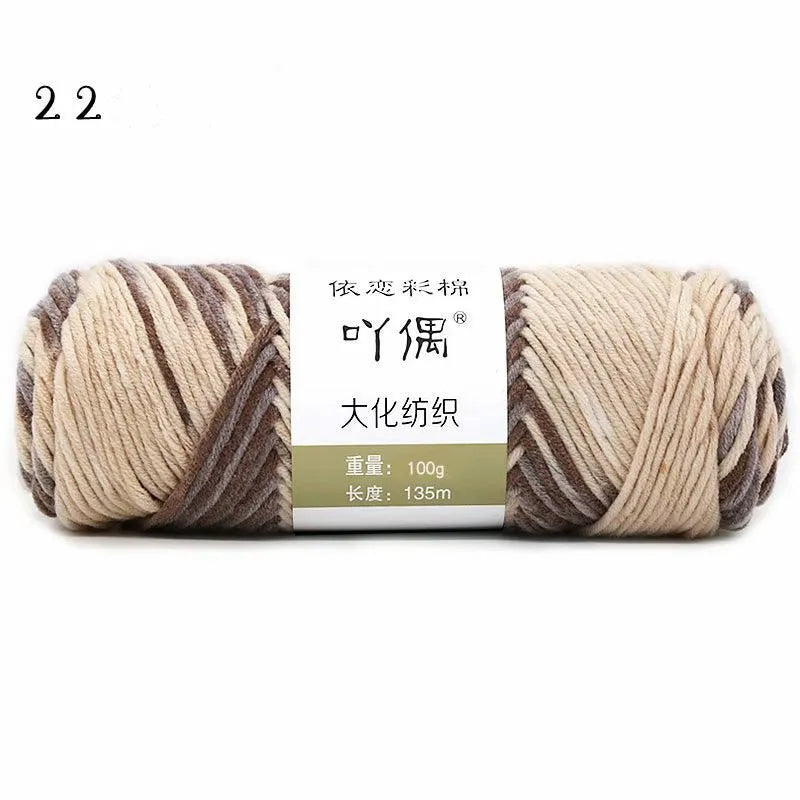 8 strands gradient milk cotton wool yarn in blue tones, medium thickness, ball form for hand knitting