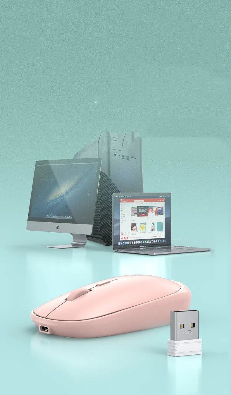 M900 rechargeable wireless mouse in black with USB receiver, 2.4GHz 1000dpi for laptop