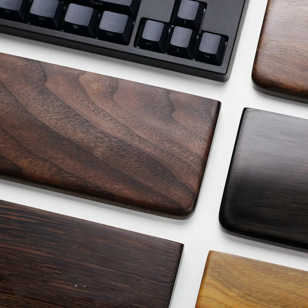 Black walnut wood keyboard wrist rest measuring 30cm for mechanical keyboards