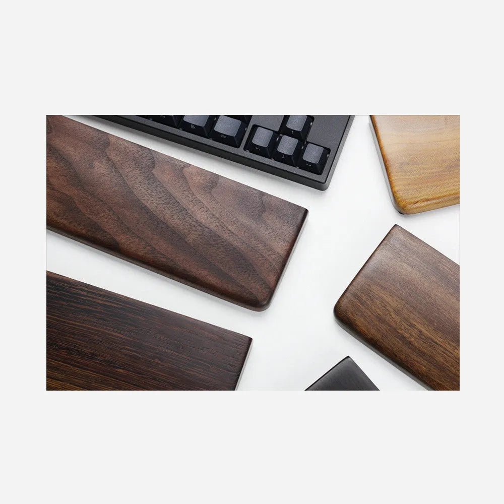 Black walnut wood keyboard wrist rest measuring 30cm for mechanical keyboards