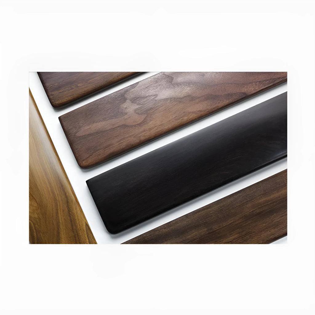 Black walnut wood keyboard wrist rest measuring 30cm for mechanical keyboards