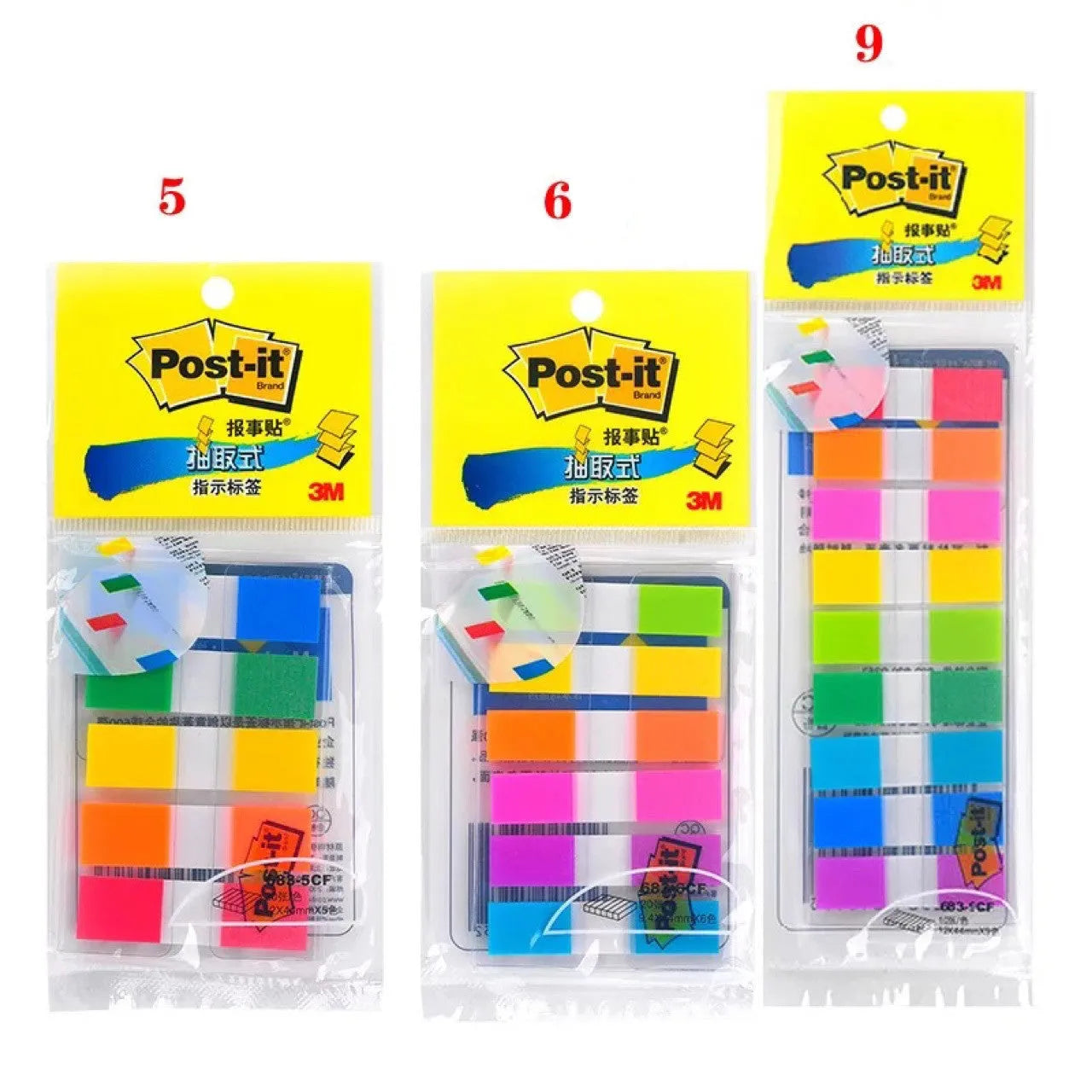 Removable plastic indicator labels in mixed colours for equipment marking