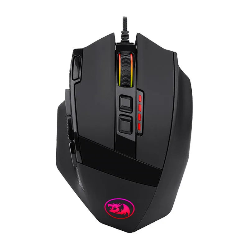 LOLCF Eat Chicken wired gaming mouse in black with eight buttons and USB cord at 12000 DPI