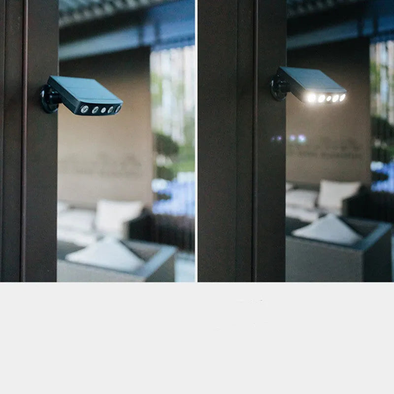 Black outdoor wall light with motion sensor for garden security lighting