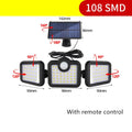 Solar lamp waterproof separate sensor wall light IP65 30W LED remote control European style