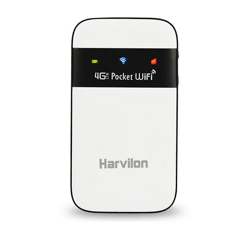 White 4G LTE mobile wireless router with LED light display and SIM card slot