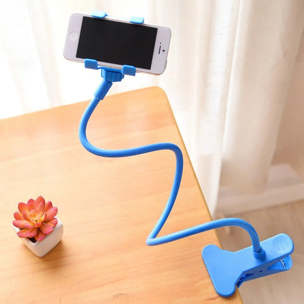 Black flexible phone holder with 70cm long arm and V-type clip for smartphones