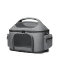 Portable linen pet cat bag, size M, 42x34x30cm, grey or green, shoulder and crossbody carrier