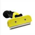Solid yellow stainless steel pet grooming comb for dogs and cats, available in L M and S sizes