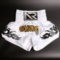 Black boxing sanda training shorts for adults unisex nylon polyester lining