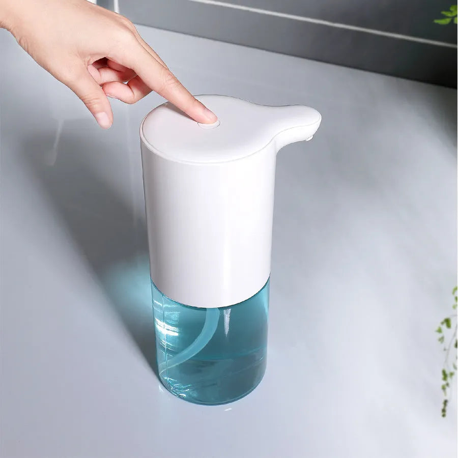 White ABS automatic induction foam soap dispenser on desktop