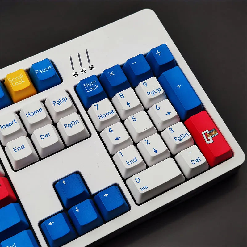PBT sublimation keycap set in black pink colour with animation print for 104-key keyboard
