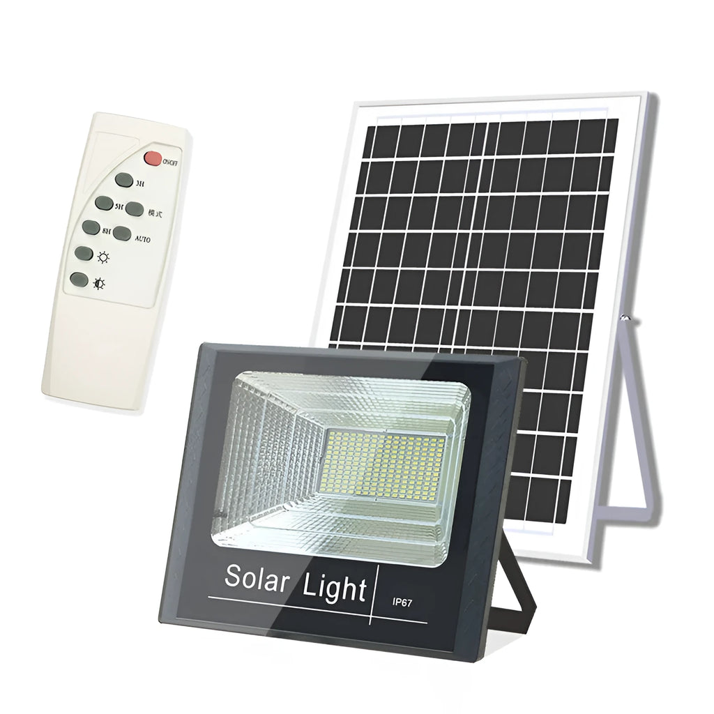 Solar garden light with modern Chinese design showing 5 metre length LED illumination for outdoor use