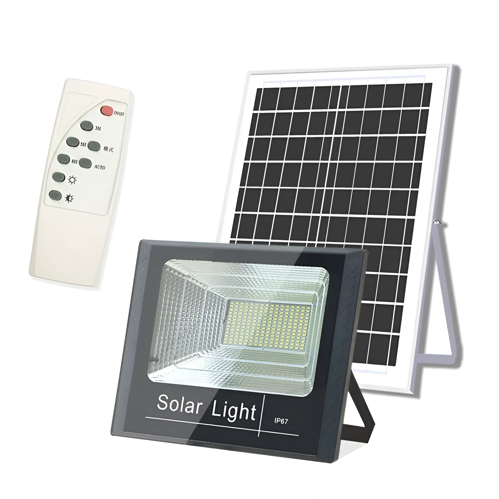 Solar garden light with modern Chinese design showing 5 metre length LED illumination for outdoor use