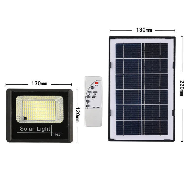 Solar garden light with modern Chinese design showing 5 metre length LED illumination for outdoor use