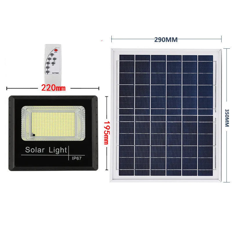 Solar garden light with modern Chinese design showing 5 metre length LED illumination for outdoor use
