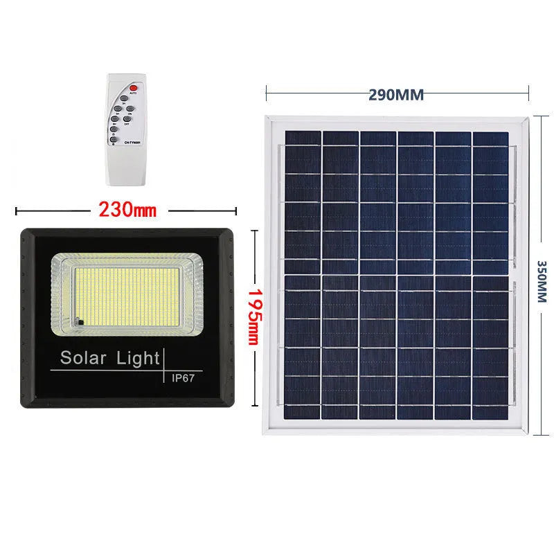 Solar garden light with modern Chinese design showing 5 metre length LED illumination for outdoor use