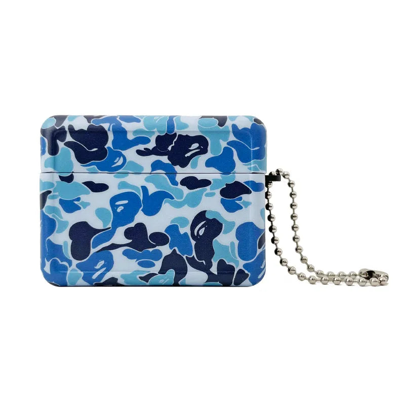 Camouflage frosted soft rubber protective case for Apple AirPods Pro in blue