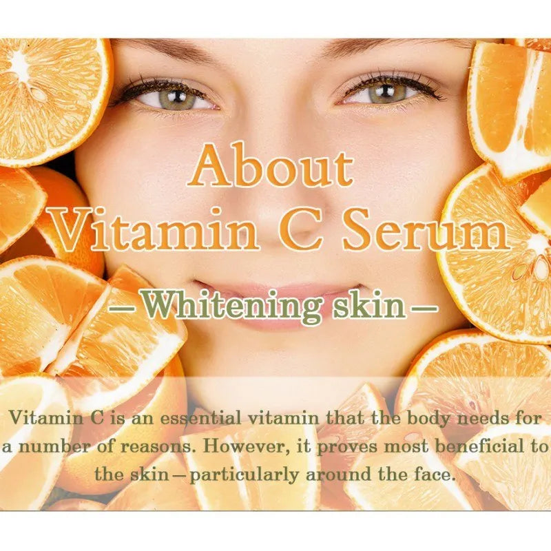 10 ml facial serum bottle with Vitamin C and hyaluronic acid for brightening and anti-aging