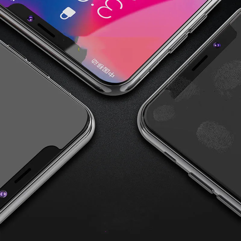 Tempered glass screen protector for Apple iPhone with black frame and mirror finish