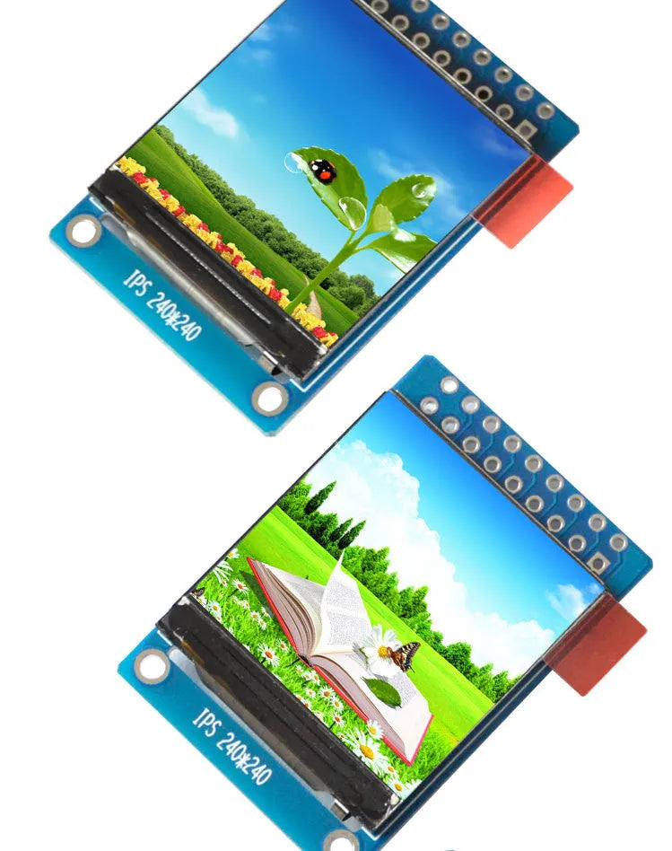 1.3 inch square IPS LCD display module with 240x240 resolution and 18-pin connector.