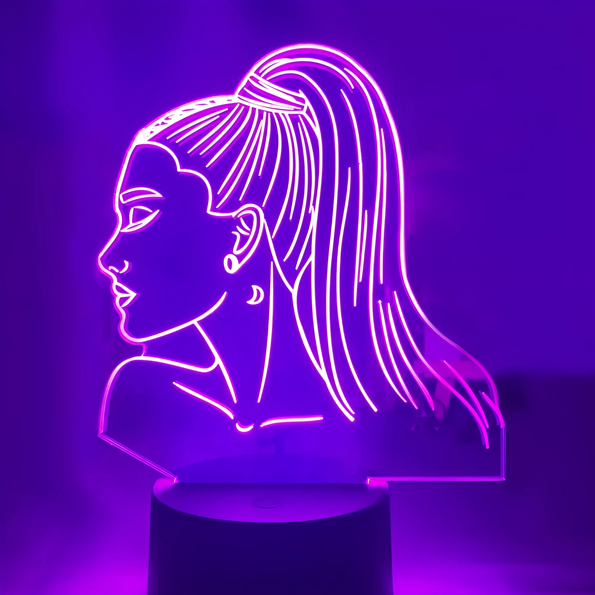 Touch remote control LED desk lamp with acrylic shade on black base