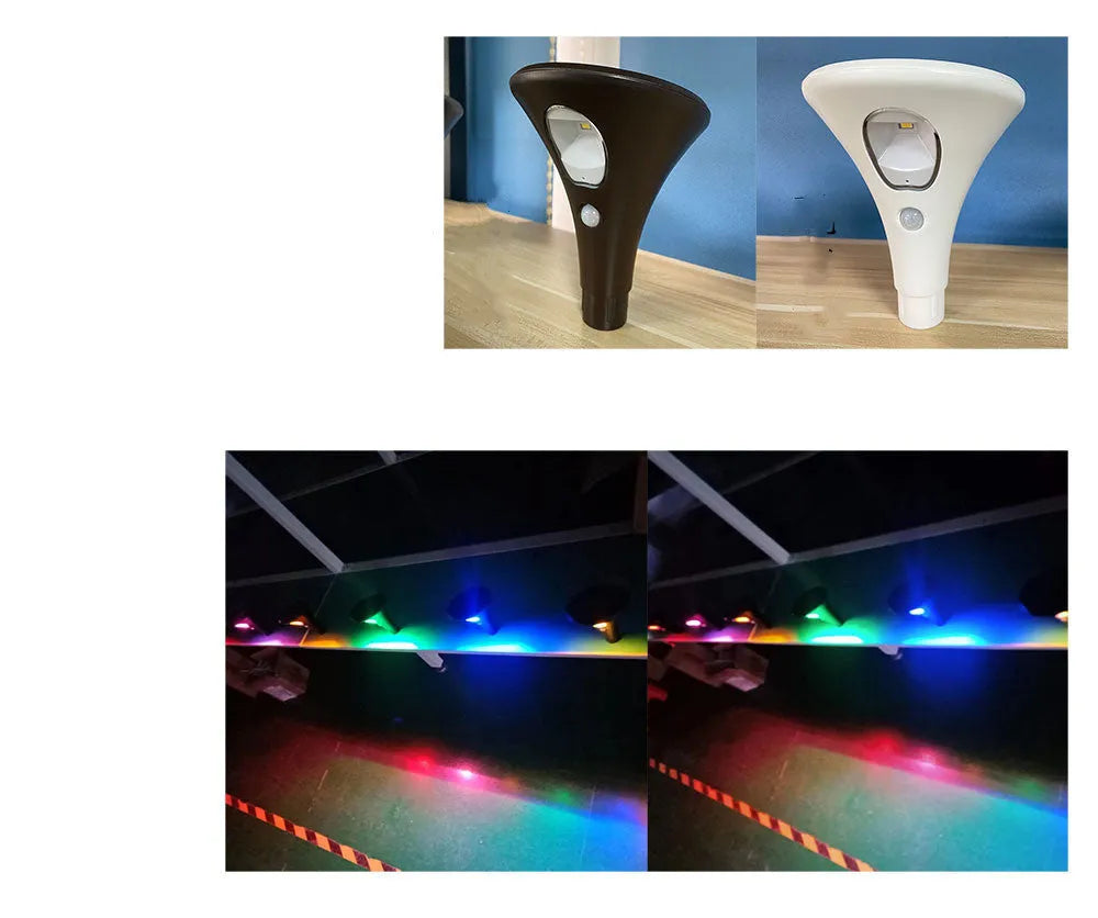 Solar induction ground plug light with lamp pole and connecting tubes for outdoor garden illumination