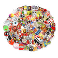Pack of 100 mixed graffiti and cartoon stickers for luggage and car personalisation