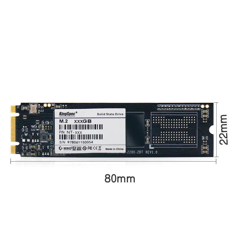 KingSpec M.2 NGFF 2280 SATA SSD in black, 22 x 80mm, 3D NAND Flash, capacities 128GB to 2TB