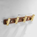 Black walnut bathroom clothes hooks with brass wire drawing aluminium construction on wall