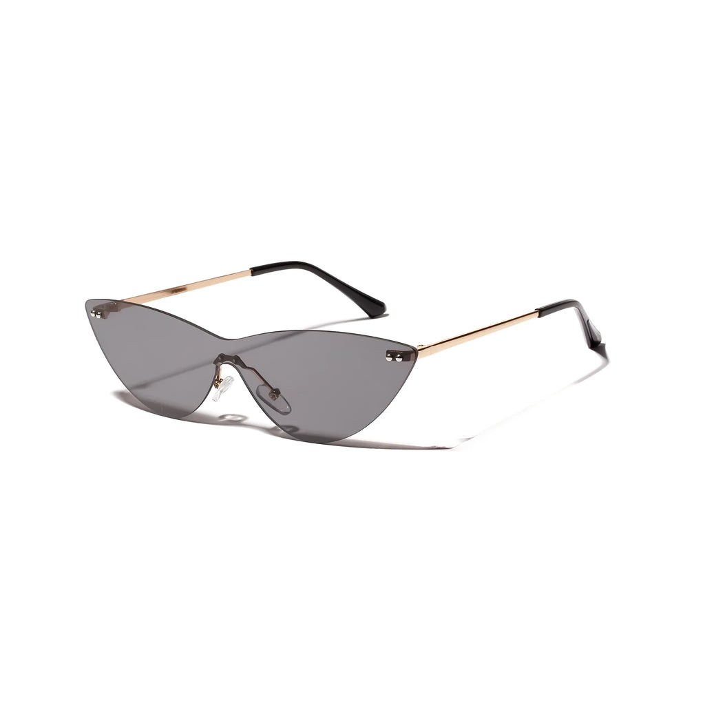 Brown vintage style metal frame sunglasses with UV400 protection