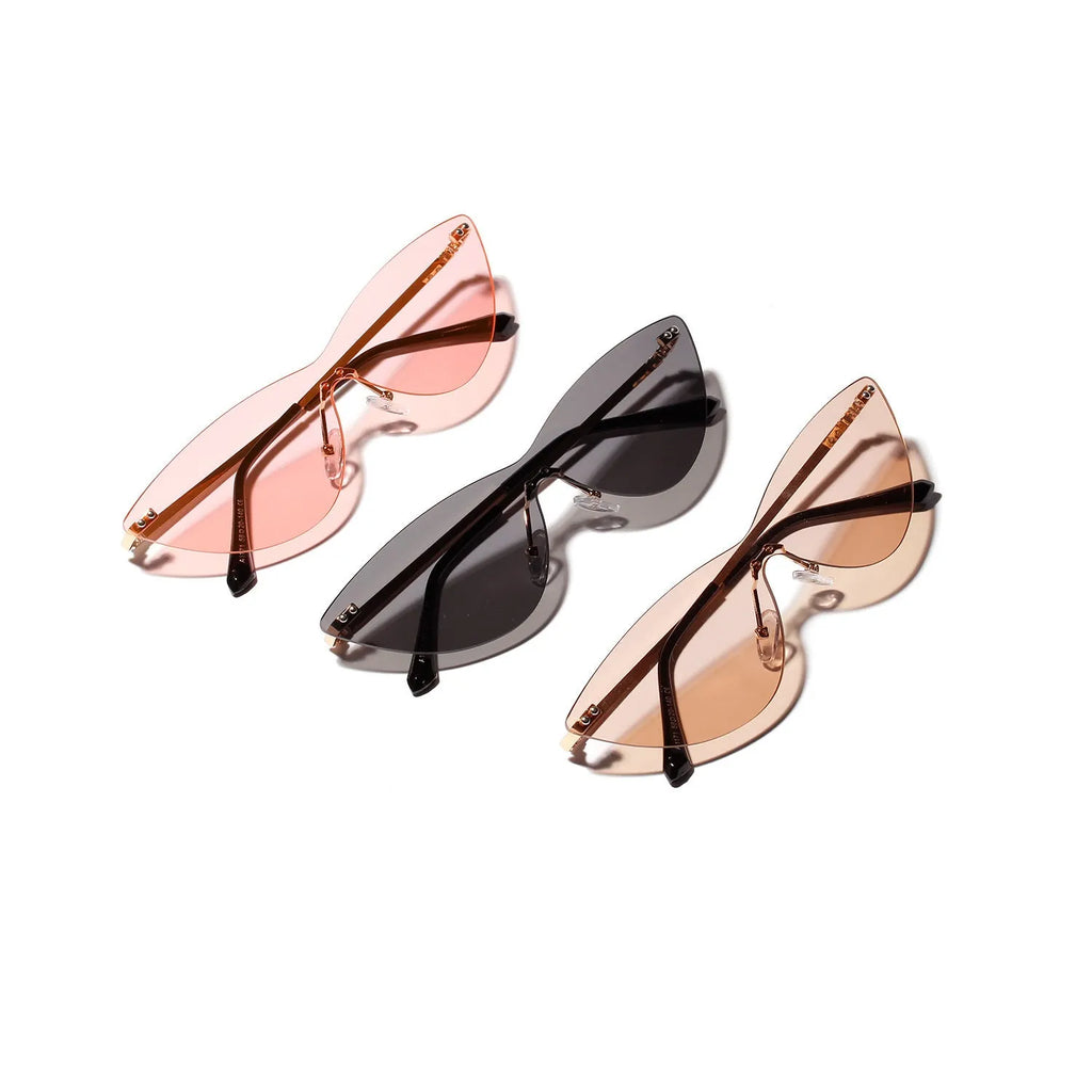 Brown vintage style metal frame sunglasses with UV400 protection