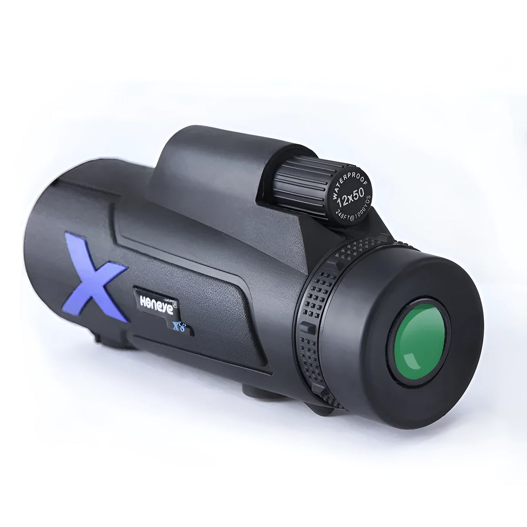 Black monocular telescope with cell phone connection 50x magnification wide field of view