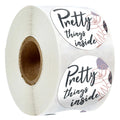 Round kraft paper sticker labels on roll, holiday decoration gift series, 1 inch and 1.5 inch diameters
