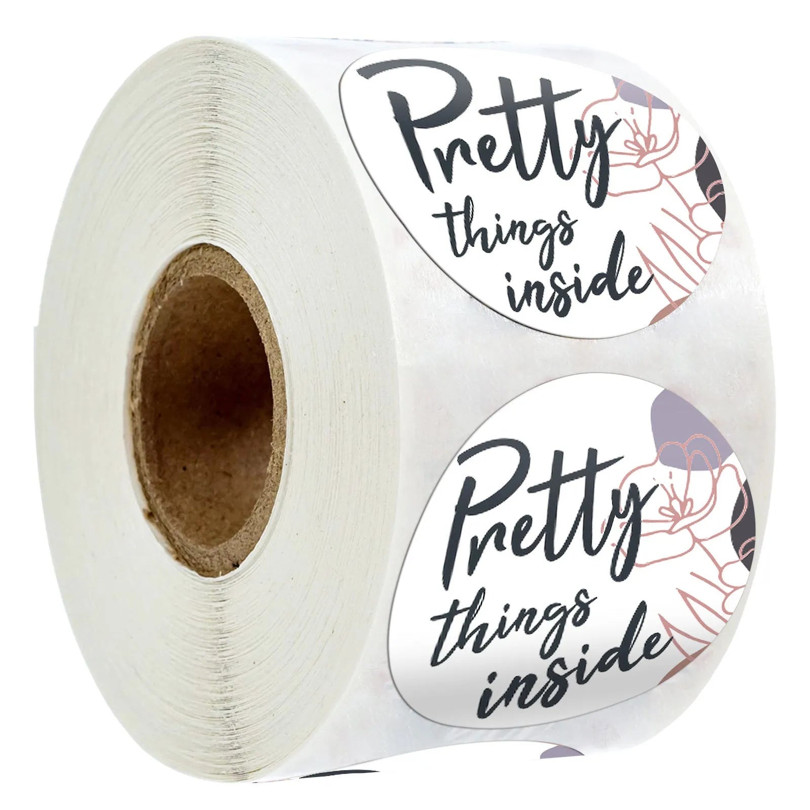 Round kraft paper sticker labels on roll, holiday decoration gift series, 1 inch and 1.5 inch diameters