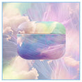 Hard plastic protective sleeve for Apple AirPods in pink and blue watercolour designs.