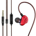 White in-ear sports headphones with around-ear wearing style and 3.5mm plug