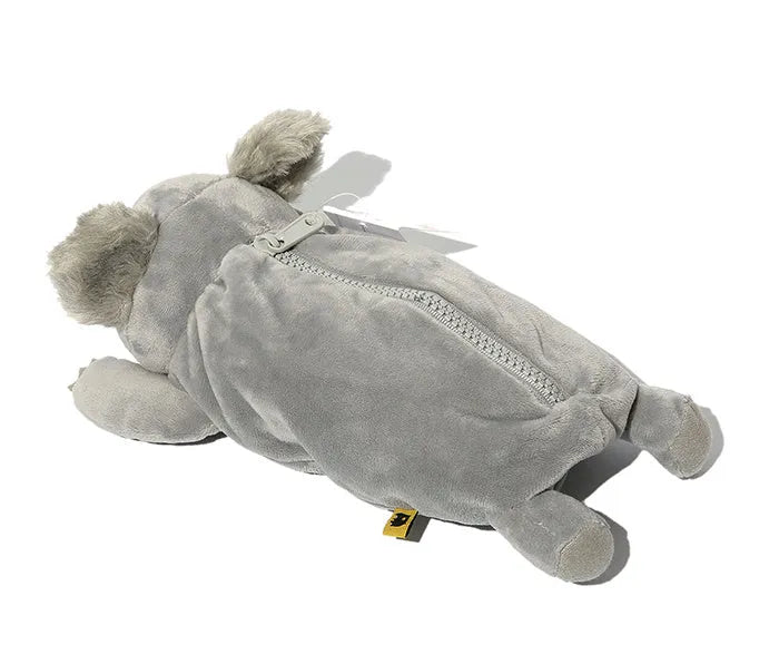 Cartoon animal wombat family plush pencil case in brown colour