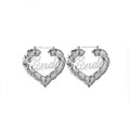 Personalised letter dangle hoop earrings in gold stainless steel with nameplate 50mm size