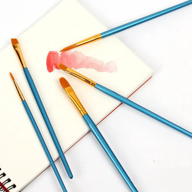 10 gouache brushes with 20 cm wooden handles in blue packaging for oil painting and watercolour