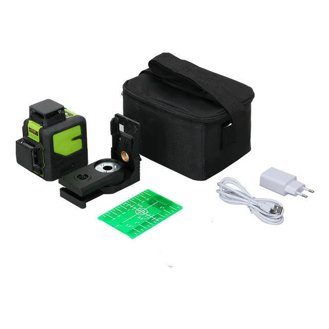 2-wire laser level gauge with 10m range and 3mm accuracy, red or green light option, compact body